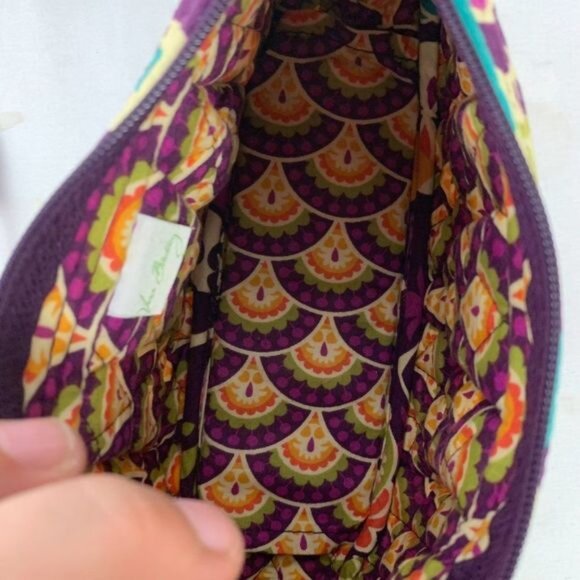 Vera Bradley Quilted Floral Adjustable Crossbody Bag Purple Multicolor Cotton - Picture 4 of 6